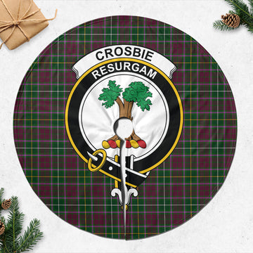 Crosbie Tartan Christmas Tree Skirt with Family Crest