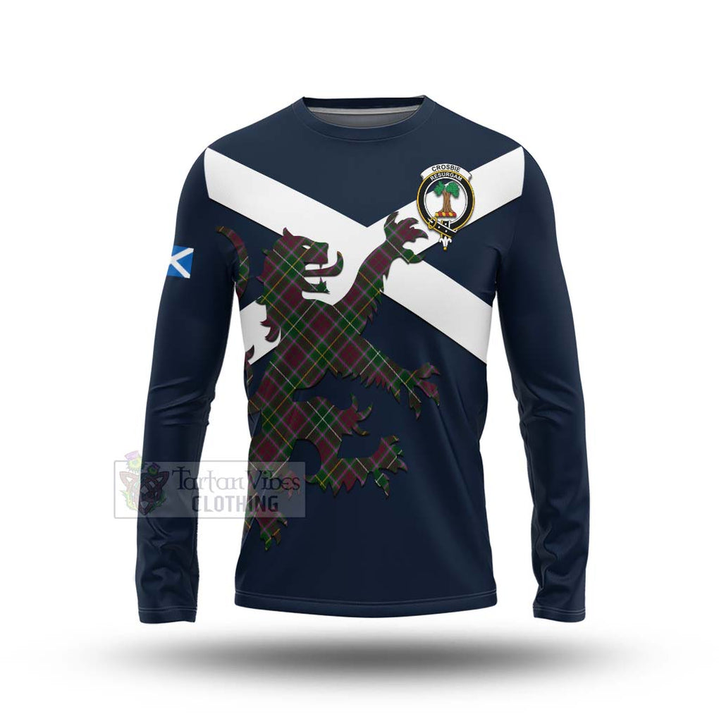 Tartan Vibes Clothing Crosbie Tartan Lion Rampant Long Sleeve T-Shirt – Proudly Display Your Heritage with Alba Gu Brath and Clan Name