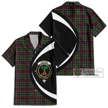 Crosbie Tartan Short Sleeve Button Up with Family Crest Circle Style