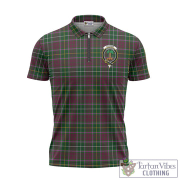 Crosbie Tartan Zipper Polo Shirt with Family Crest