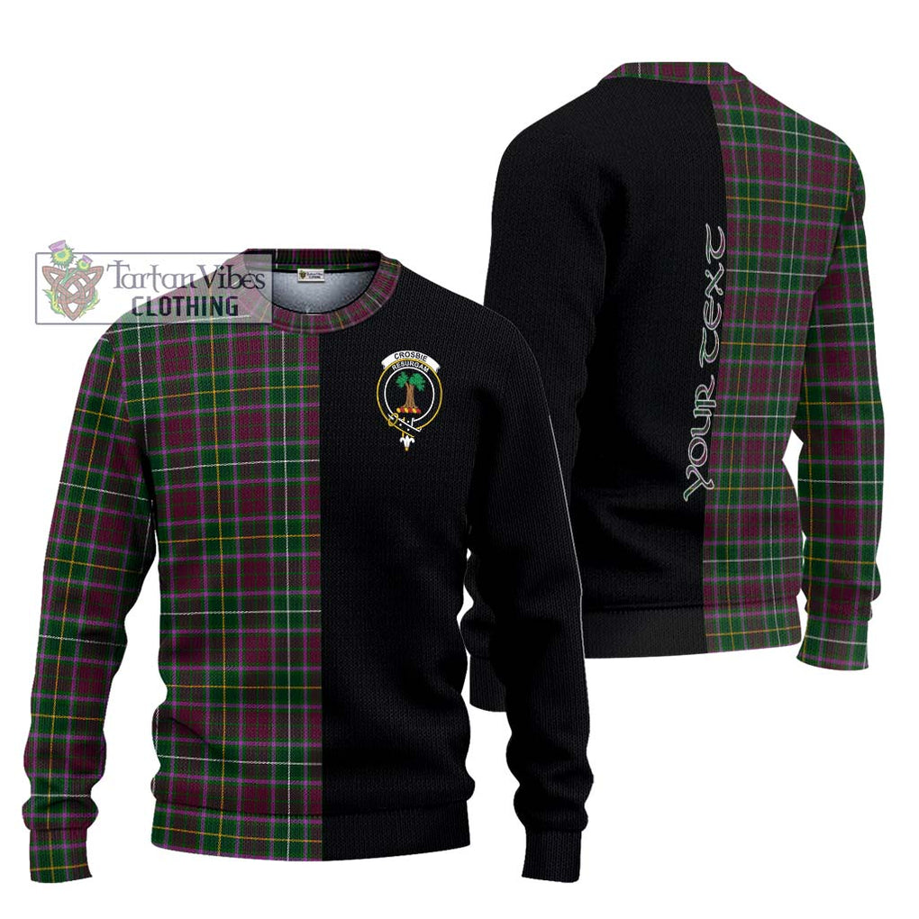 Crosbie Tartan Knitted Sweater with Family Crest and Half Of Me Style Unisex - Tartanvibesclothing Shop