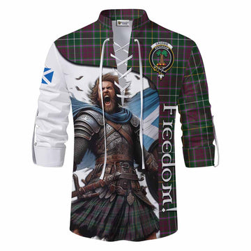 Crosbie Crest Tartan Ghillie Kilt Shirt Inspired by the Freedom of Scottish Warrior