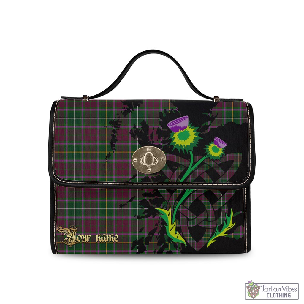 Tartan Vibes Clothing Crosbie Tartan Waterproof Canvas Bag with Scotland Map and Thistle Celtic Accents