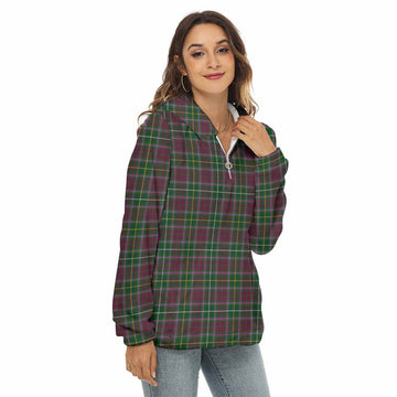 Crosbie Tartan Women's Borg  Half Zip Fleece Hoodie