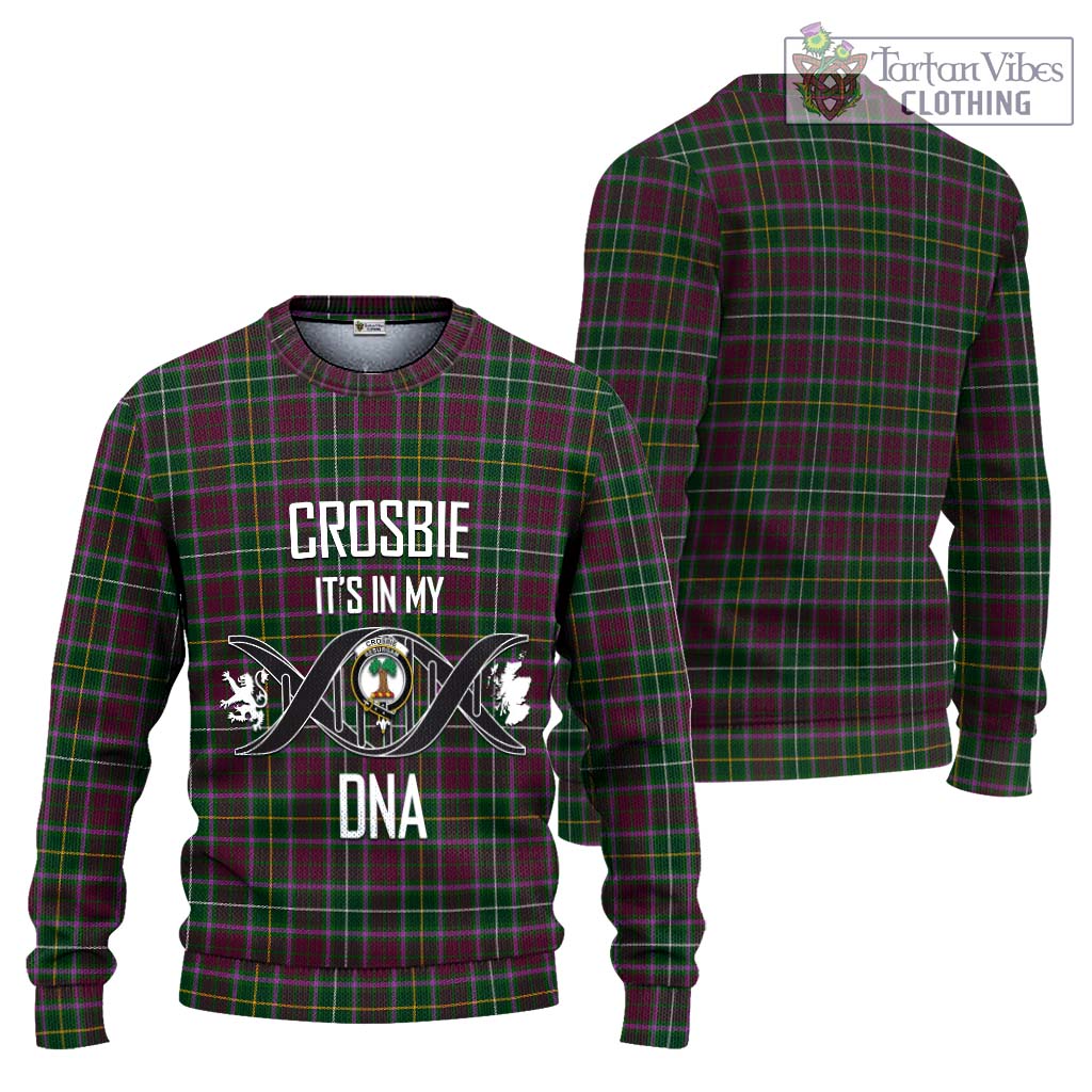 Tartan Vibes Clothing Crosbie Tartan Knitted Sweater with Family Crest DNA In Me Style