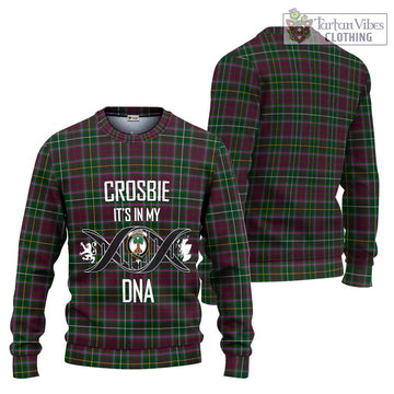 Crosbie Tartan Knitted Sweater with Family Crest DNA In Me Style