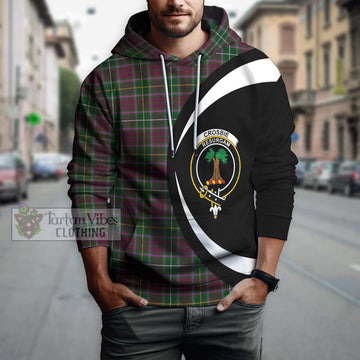 Crosbie Tartan Hoodie with Family Crest Circle Style