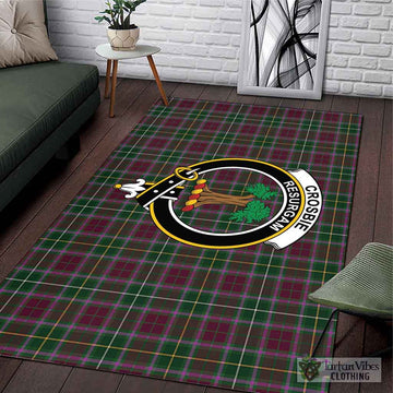 Crosbie Tartan Area Rug with Family Crest