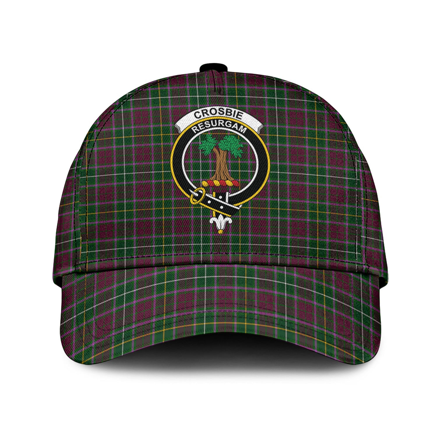 crosbie-tartan-classic-cap-with-family-crest