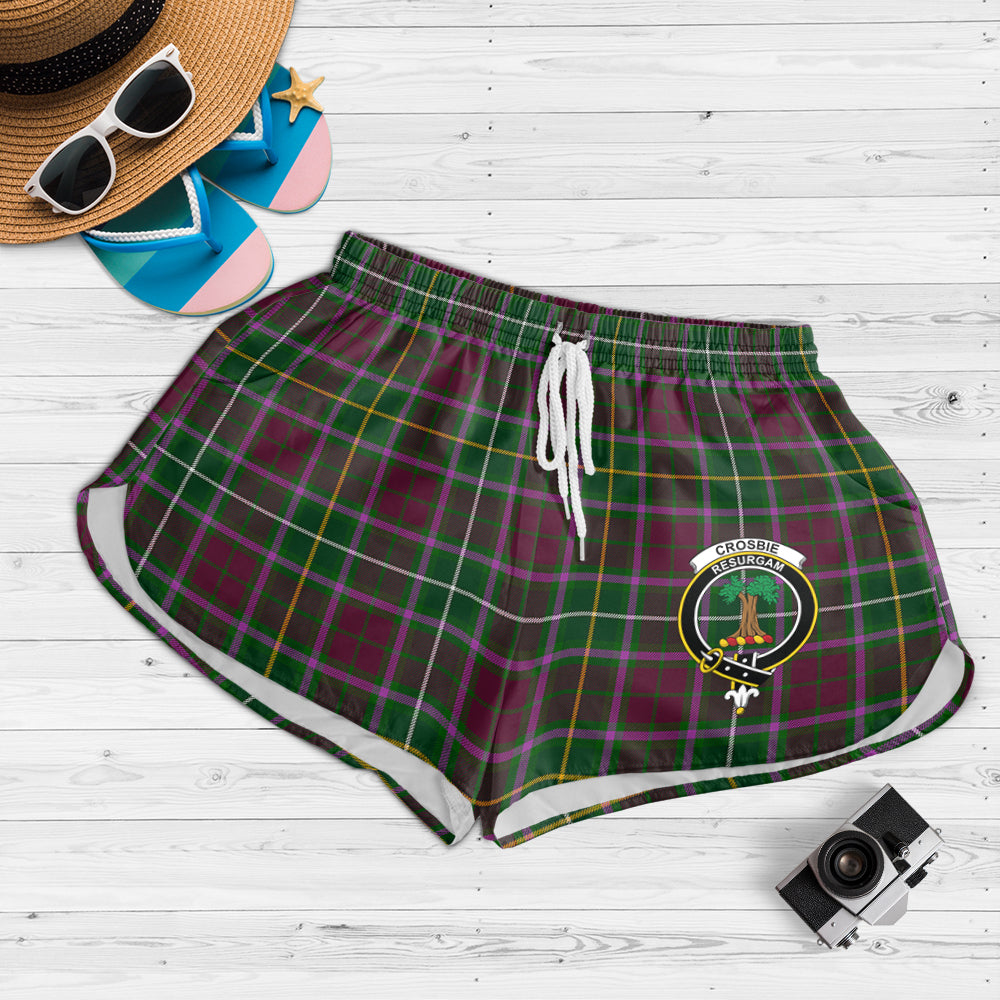 crosbie-tartan-womens-shorts-with-family-crest