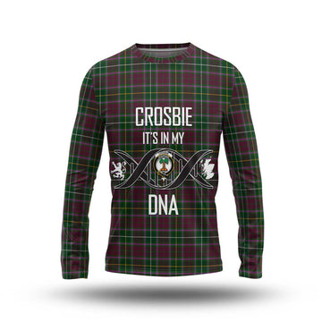 Crosbie Tartan Long Sleeve T-Shirt with Family Crest DNA In Me Style