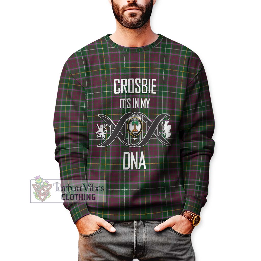 Tartan Vibes Clothing Crosbie Tartan Sweatshirt with Family Crest DNA In Me Style