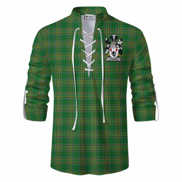 Crosbie Irish Clan Tartan Ghillie Kilt Shirt with Coat of Arms