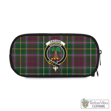 Crosbie Tartan Pen and Pencil Case with Family Crest