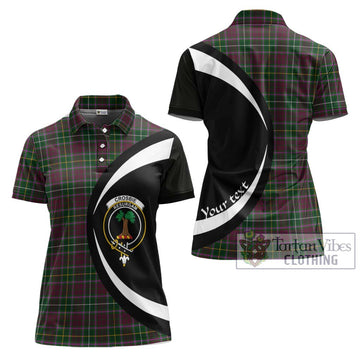 Crosbie Tartan Women's Polo Shirt with Family Crest Circle Style