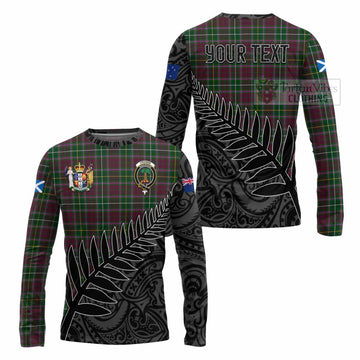 Crosbie Crest Tartan Long Sleeve T-Shirt with New Zealand Silver Fern Half Style