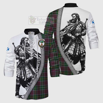 Crosbie Tartan Clan Crest Ghillie Kilt Shirt with Highlander Warrior Celtic Style