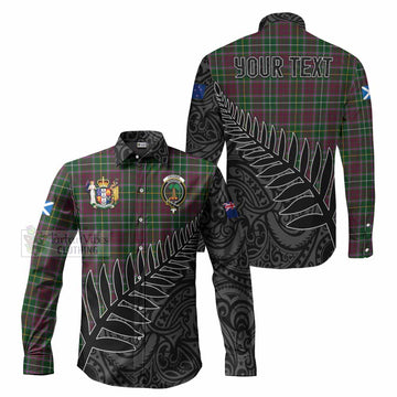 Crosbie Crest Tartan Long Sleeve Button Shirt with New Zealand Silver Fern Half Style