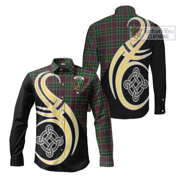 Crosbie Tartan Long Sleeve Button Shirt with Family Crest and Celtic Symbol Style