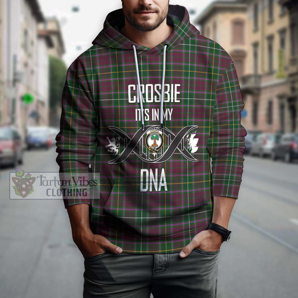 Tartan Vibes Clothing Crosbie Tartan Hoodie with Family Crest DNA In Me Style