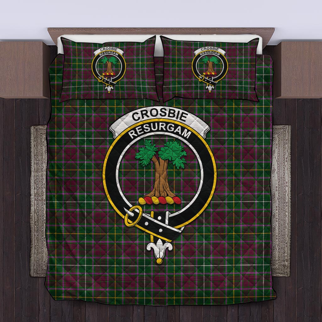 Crosbie Tartan Quilt Bed Set with Family Crest Twin - Tartanvibesclothing