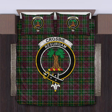 Crosbie Tartan Quilt Bed Set with Family Crest