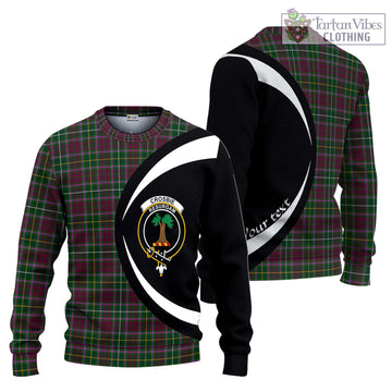 Crosbie Tartan Knitted Sweater with Family Crest Circle Style