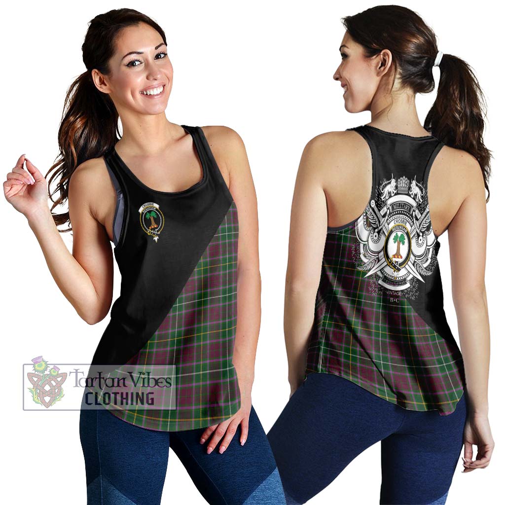 Tartan Vibes Clothing Crosbie Tartan Women's Racerback Tanks with Family Crest and Military Logo Style