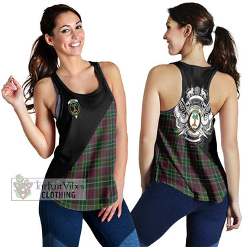 Crosbie Tartan Women's Racerback Tanks with Family Crest and Military Logo Style