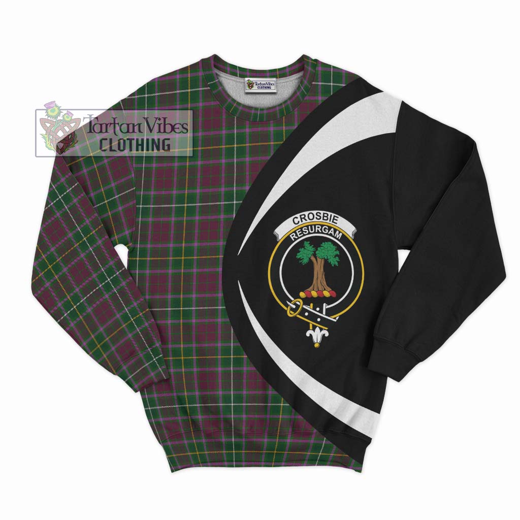 Tartan Vibes Clothing Crosbie Tartan Sweatshirt with Family Crest Circle Style