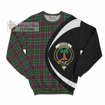 Crosbie Tartan Sweatshirt with Family Crest Circle Style