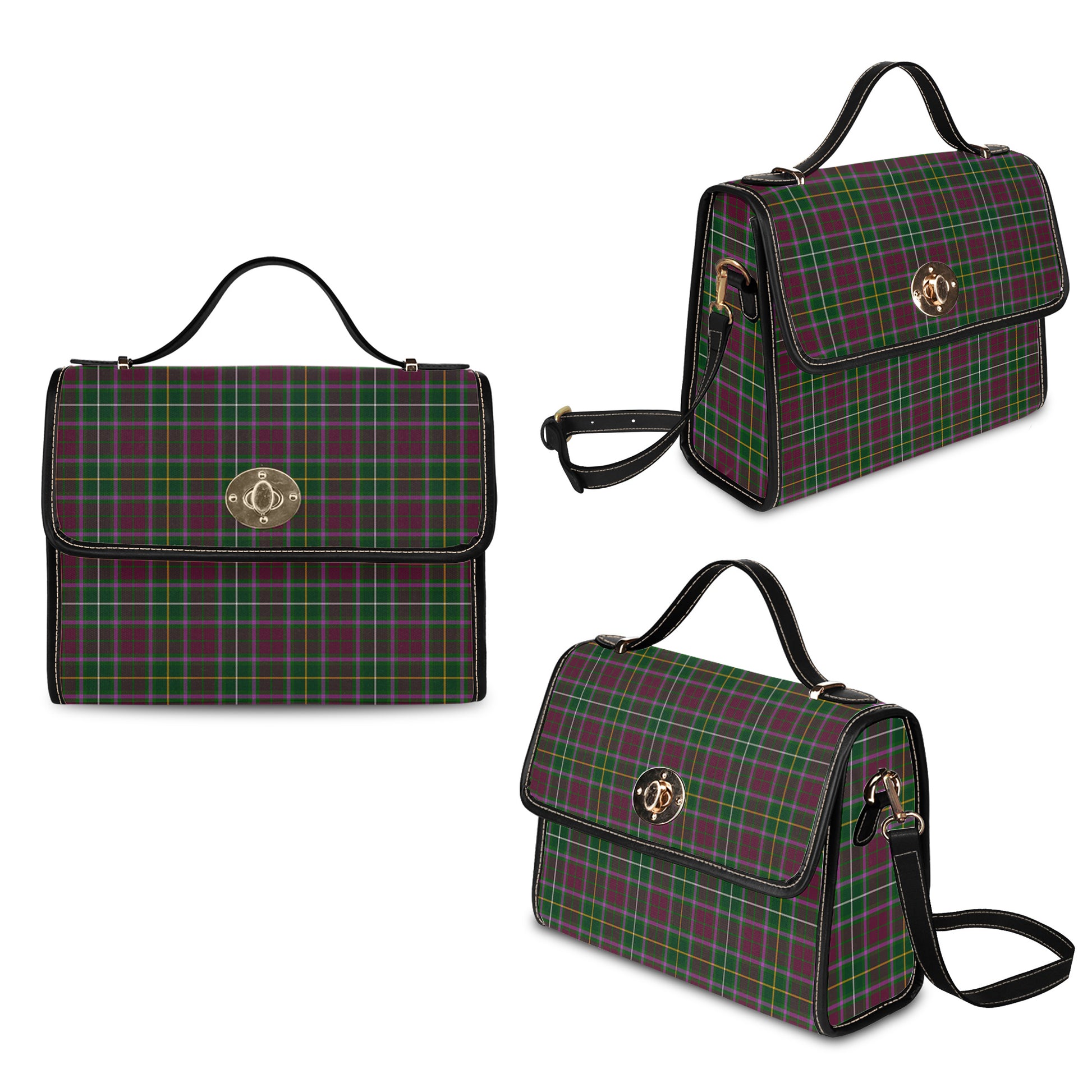 crosbie-tartan-leather-strap-waterproof-canvas-bag