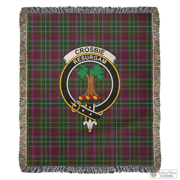 Crosbie Tartan Woven Blanket with Family Crest