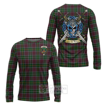 Crosbie Tartan Long Sleeve T-Shirt with Family Crest Celtic Skull Style