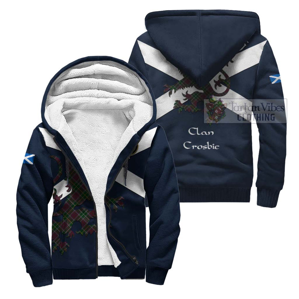 Tartan Vibes Clothing Crosbie Tartan Lion Rampant Sherpa Hoodie – Proudly Display Your Heritage with Alba Gu Brath and Clan Name