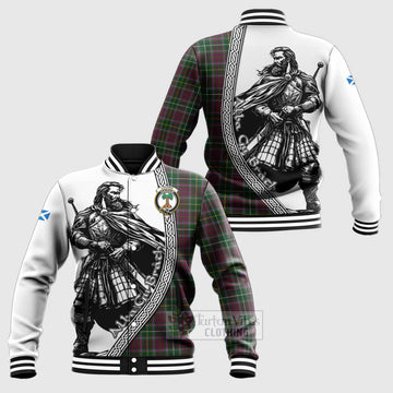 Crosbie Tartan Clan Crest Baseball Jacket with Highlander Warrior Celtic Style