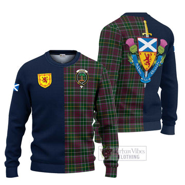 Crosbie Tartan Knitted Sweater with Scottish Lion Royal Arm Half Style