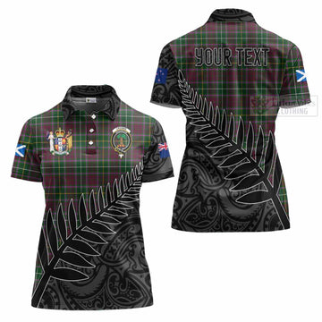 Crosbie Crest Tartan Women's Polo Shirt with New Zealand Silver Fern Half Style