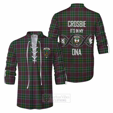 Crosbie Tartan Ghillie Kilt Shirt with Family Crest DNA In Me Style