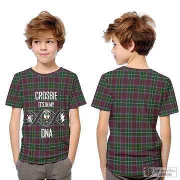 Crosbie Tartan Kid T-Shirt with Family Crest DNA In Me Style