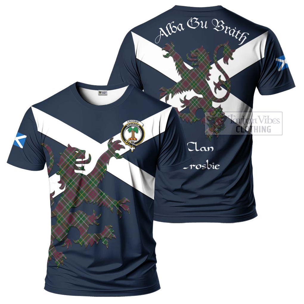 Tartan Vibes Clothing Crosbie Tartan Lion Rampant T-Shirt – Proudly Display Your Heritage with Alba Gu Brath and Clan Name