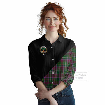 Crosbie Tartan Women's Casual Shirt with Family Crest and Military Logo Style