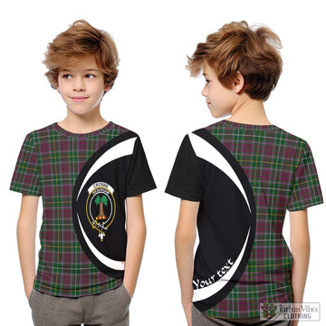 Crosbie Tartan Kid T-Shirt with Family Crest Circle Style