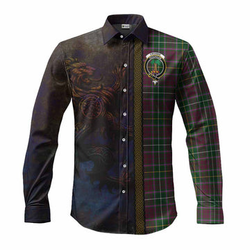 Crosbie Tartan Family Crest Long Sleeve Button Shirt Alba Gu Brath Be Brave Lion Ancient Style Men's Shirt S - Tartan Vibes Clothing