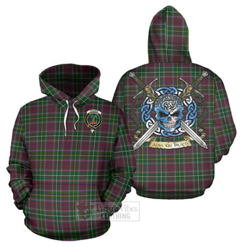 Crosbie Tartan Hoodie with Family Crest Celtic Skull Style