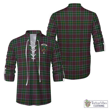 Crosbie Tartan Men's Scottish Traditional Jacobite Ghillie Kilt Shirt with Family Crest