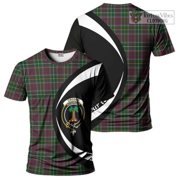 Crosbie Tartan T-Shirt with Family Crest Circle Style