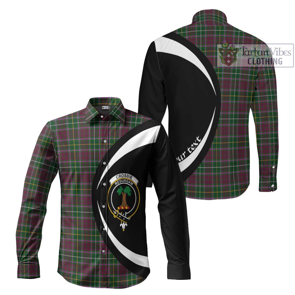 Tartan Vibes Clothing Crosbie Tartan Long Sleeve Button Up with Family Crest Circle Style