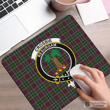 Crosbie Tartan Mouse Pad with Family Crest