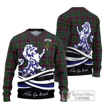 Crosbie Tartan Knitted Sweater with Alba Gu Brath Regal Lion Emblem